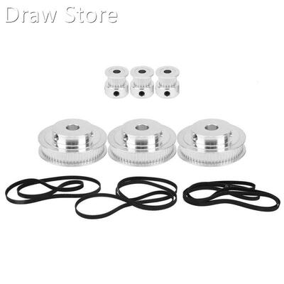 /Set Timing Belt Pulley 60teeth / 20teetn Aluminum Alloy Syn