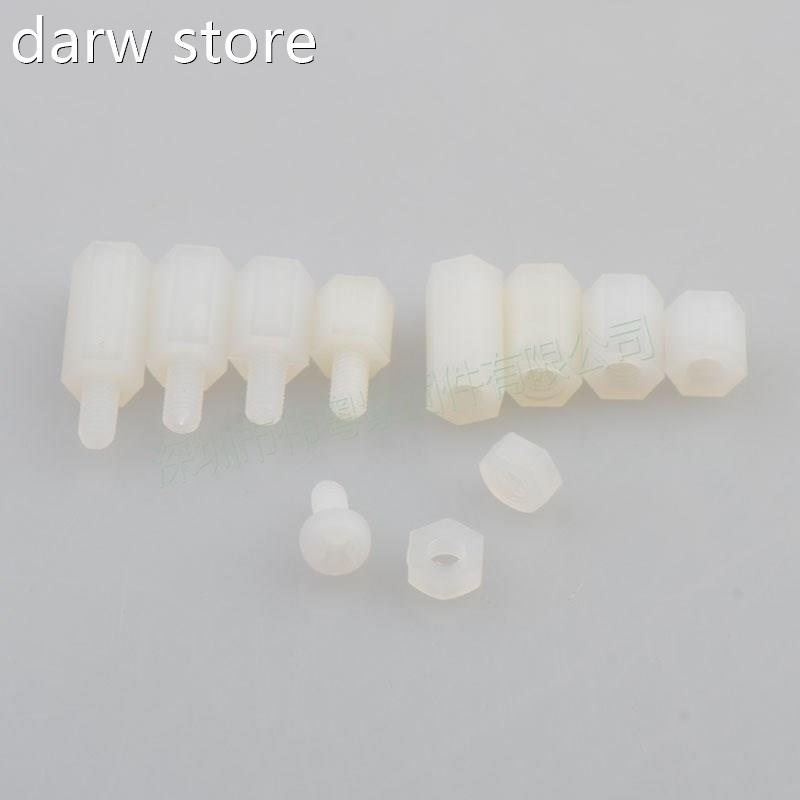 300pcs Blck 1/ White M3 Nyln Socrew Nat Single Head Douuble