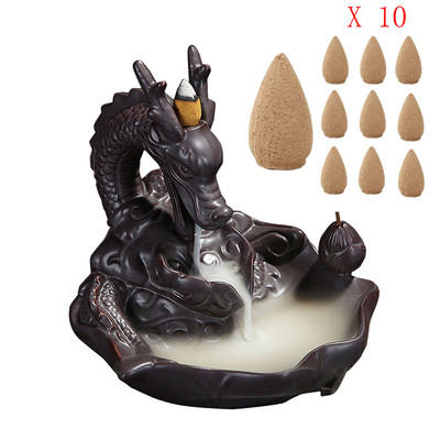 10PCS Porcelain Backflow Ceramic Incense Burner Holder Buddh