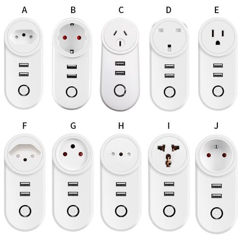 10A Tuya Wifi Smart Plug EU Brazil Israel Socket With Timer