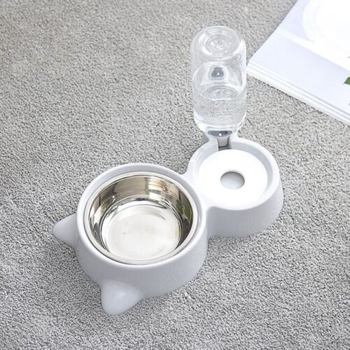 Puppy Cat Dog Eating Bowl with Water Bottle Water Dispenser