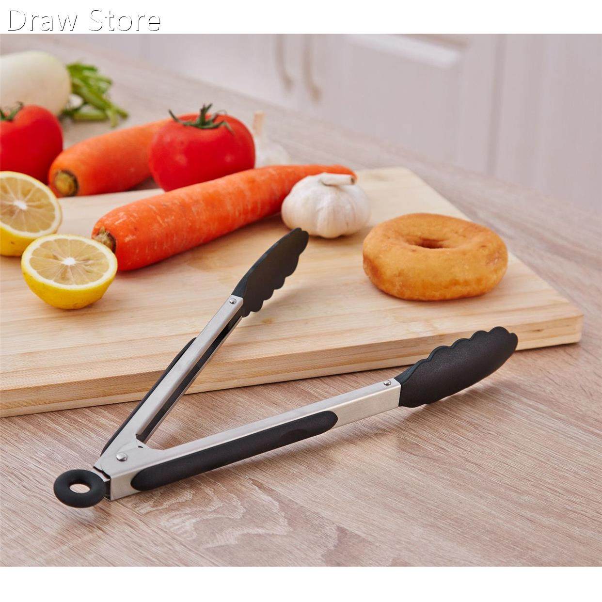 anti-scalding bread tong salad tool food tongs stainless ste