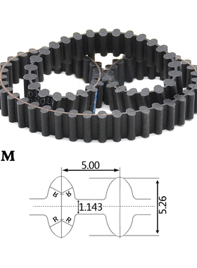 1Pcs D5M500-D5M615 Double Side Timing Belt Double-sided Toot