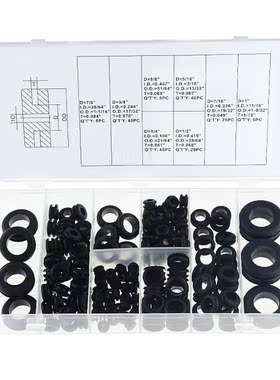 180PCS/BOX 1in -7/8in Rubber Grommets 8 Popular Sizes Retain