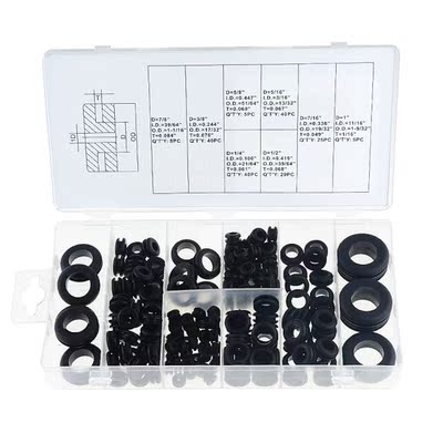 180PCS/BOX 1in -7/8in Rubber Grommets 8 Popular Sizes Retain
