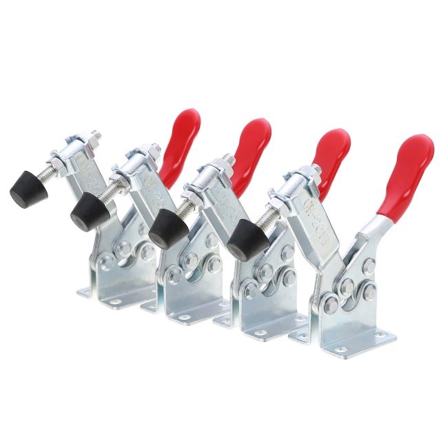 4pcs GH-201B Horizontal Toggle Clamp 90Kg 198Lbs Holding Cap