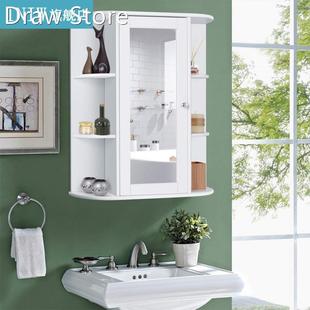 Single Door Three-layer Bathroom Cabinet With Mirror Toilet