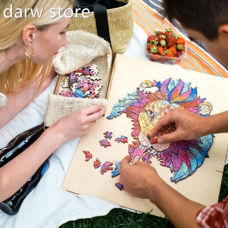 3 Sizes Wooden Cartoon Lio1nu Design AdltKds Toy Home Deicor