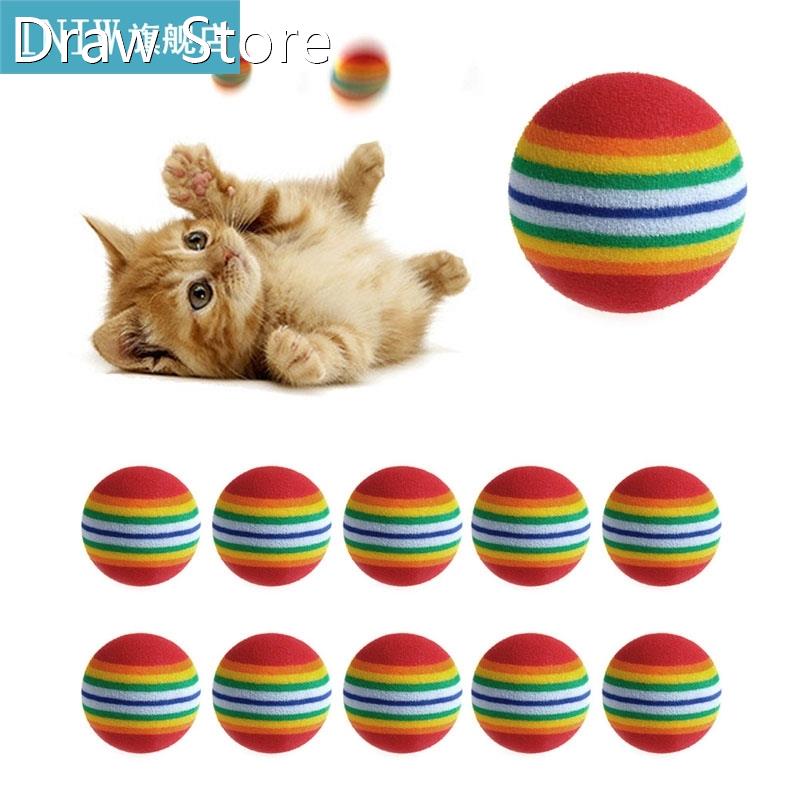 10Pcs Colorful Pet Rainbow Foam Fetch Balls Training Interac