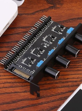 8 Channels Cooling Fan HUB 4 Knob Radiator Speed Controller