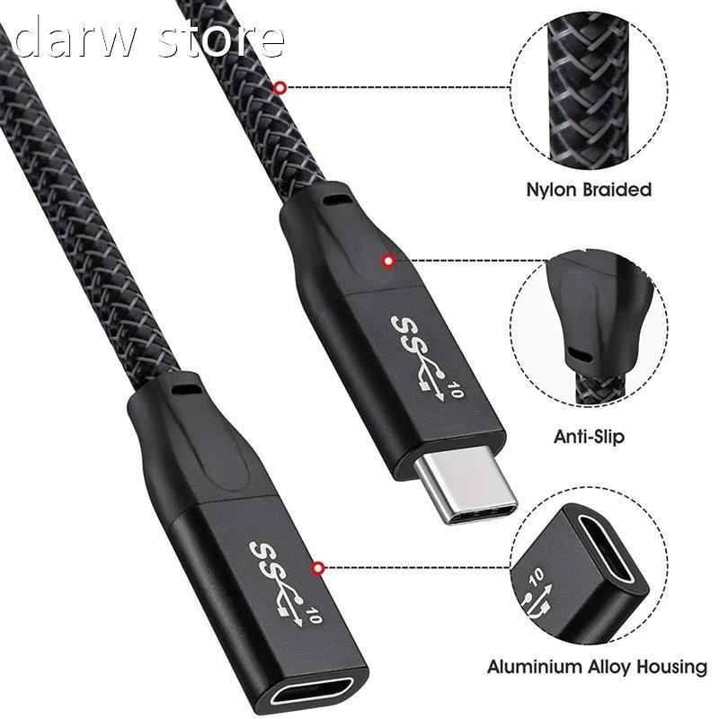 USB T1ype C Extension Ca1blea 4K @60Hz 0GGbps USB C en 2 Mle