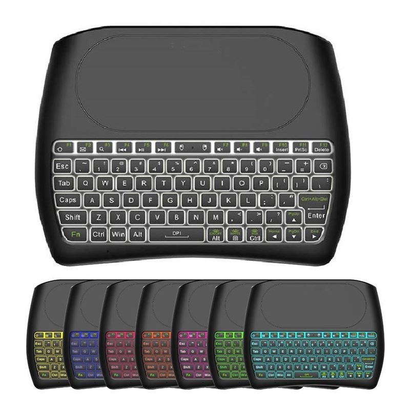 D8 Pro Bluetooth 2.4G Wireless Handheld Keyboard 7 Color Bac