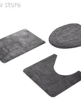 3pcs pBatht1Mats Carpe Set Non Sl i Solid Bath Mat Bathroom