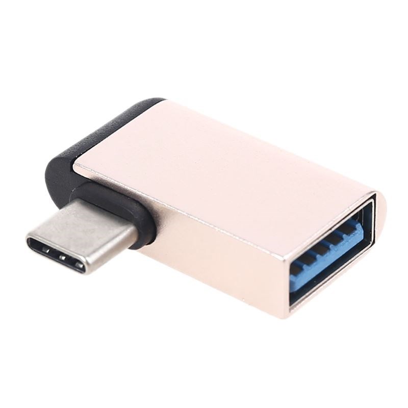 Metal 90 Degree USB C to USB 3.0 Female OTG Adapter for Macb