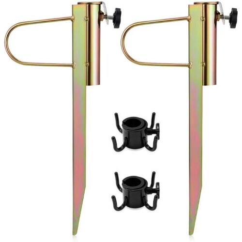 2022 New Ground Spike Double U-Shaped Parasol Holder Fixed C
