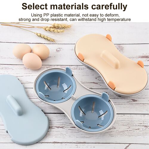 Microwave Double Egg Poacher Maker Poached Eggs Cooker Steam