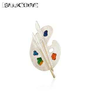 Blucome Colorful Palette Painter Brooch Women Men Collectio