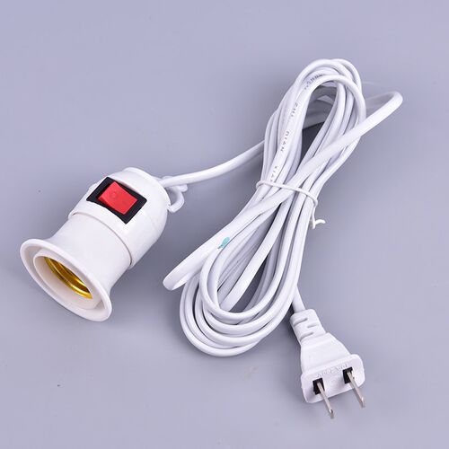 E27 Lamp Bases Holder Power Cord Independent Push Button Swi