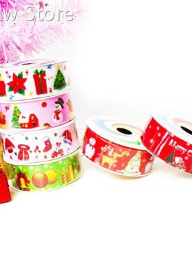 6pcs/lot 25mm Christmas Ribbon Printed Grosgrain Ribbon 适用