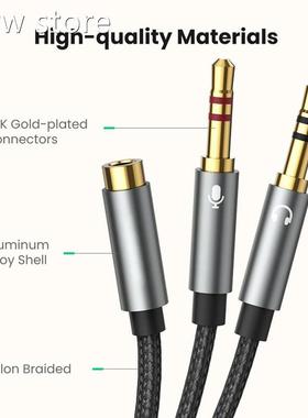 Audio Cable1Hetadphone Mic roph oneSplitter 2Male o 1Female