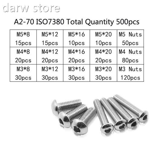 5001pcs/oix Socket Head olt Nut Screwsb BWth Box Mounting Ha