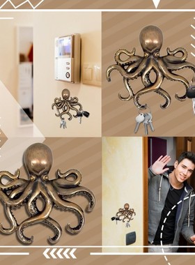 Keychain Hook Realistic Decorative Iron Octopus Wall Key Rin