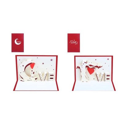 New 3D Pop Up Cards Moon Love Valentines Day Card Anniversar