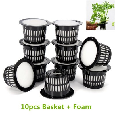 10Pcs Mesh Pot Net Cup Basket Hydroponic System Garden Plant