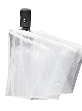 3 Colors Fully Automatic Umbrella Three Folding Clear Windpr