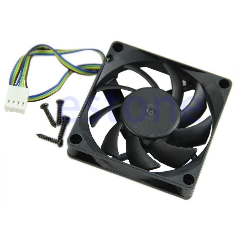 70mm x 15mm Brushless Fan DC 12V 4 Pin 9 Blade Cooling Coole
