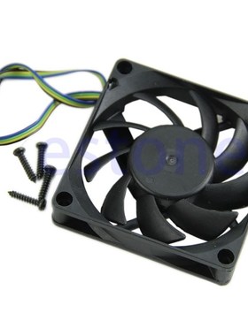 70mm x 15mm Brushless Fan DC 12V 4 Pin 9 Blade Cooling Coole