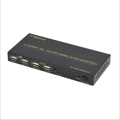 FJGEAR 4 Inputs and 1 Output 4K HDMI KVM Multifunction Switc