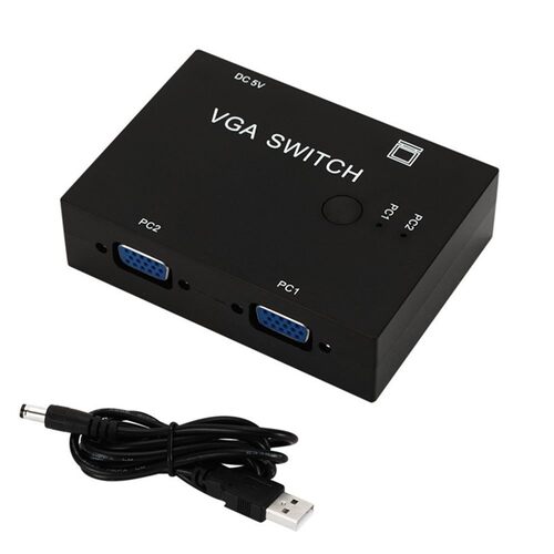 2 In 1 Out Switcher Converter 2 Ways Video Splitter 2 Port V