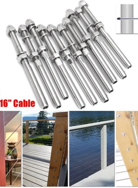 10Pcs/Set Stainless Steel Handrail Railing Cable Tensioner T