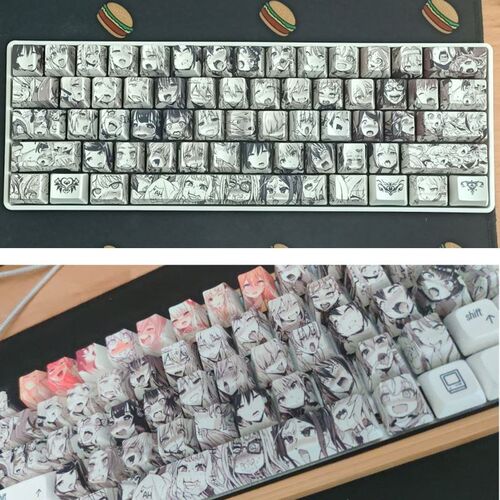 PBT 108 key Ahegao Keycap Dye Sublimation OEM Profile Japane