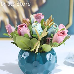 Ceramic Flower Pot Succulent Flower Pot Navy Blue Gardening