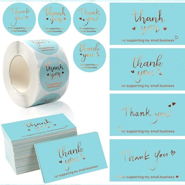 Thank You Stickers 500pcs/roll Label Card Set Packaging Seal
