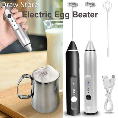 1PC Metal Rechargeable Electric Egg Beater Milk Coffee Milk