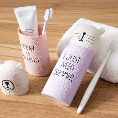 Portable Travel Bathroom Cartoon Water Cup Toothbrush Toothp