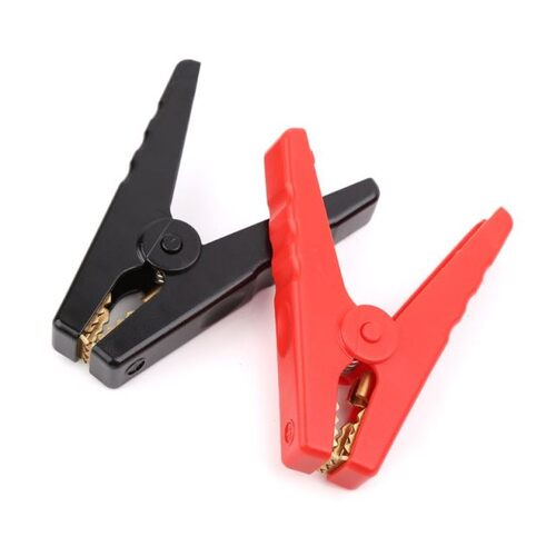 2pcs Copper Insulated Alligator Clips Red Black Testing Clam