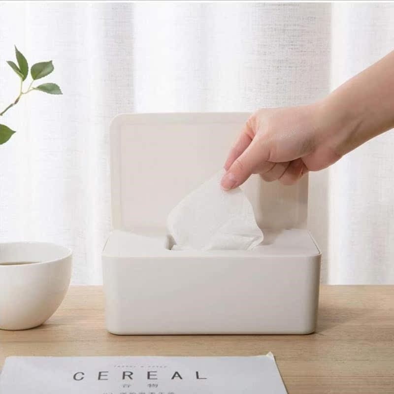 Plastic Tissue Box white seal Organizer Storage box toilet K