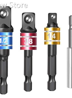 4 Pieces Impact Driver Socket Adapter Set with netic Extensi