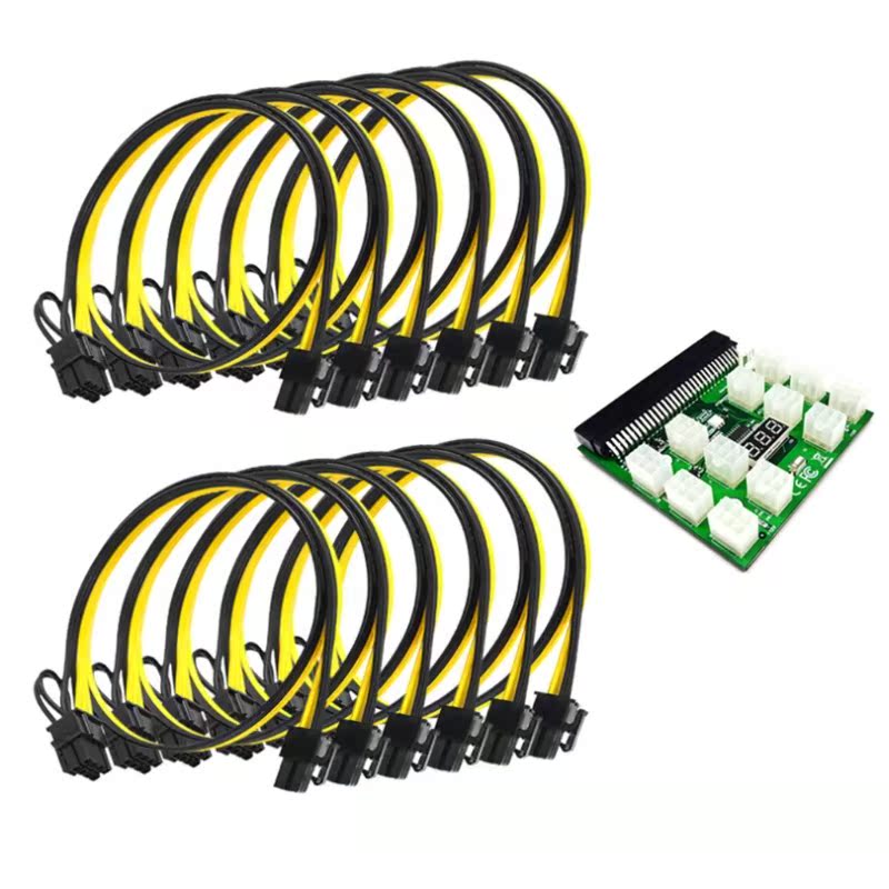 PSU Server 18AWG 6Pin to 6+2 8Pin 12Ports 12Ports Power Supp