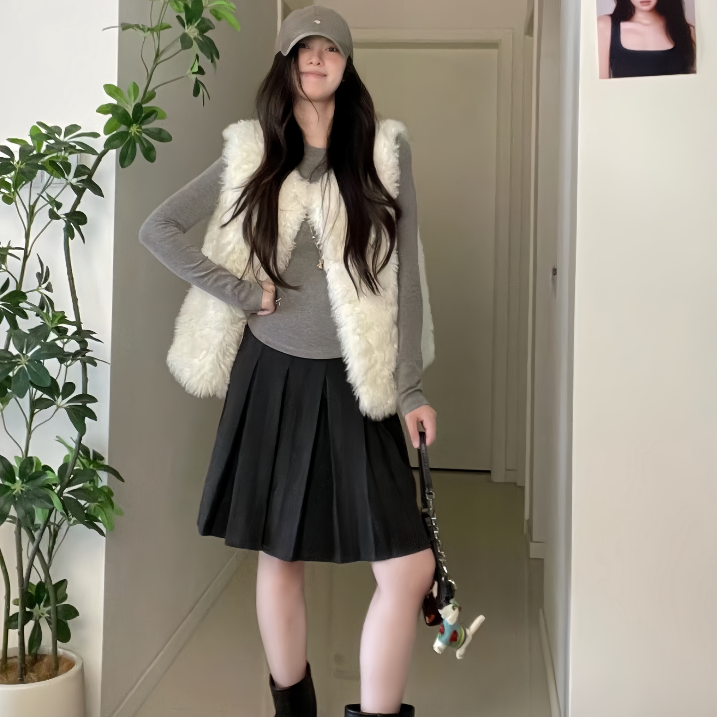藤姐同款欧尼马甲毛绒叠穿背心女