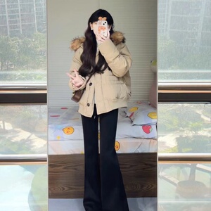 超好看韩系短款面包服女2024冬新款小个子加厚显瘦设计风羽绒棉服