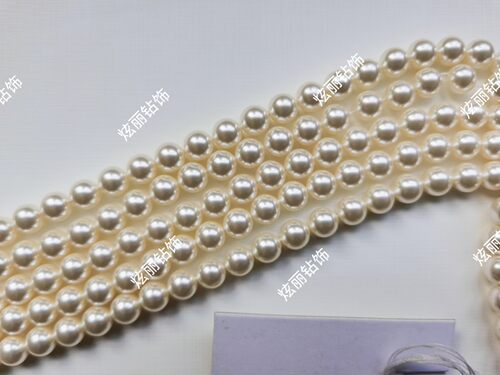 原装进口施家珍珠5810通孔10mm 618浅奶白