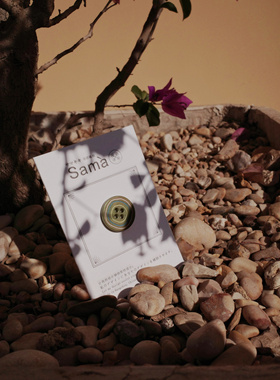 SAMA Cactus flower 新品镭射嵌色三色涟漪纹毛衫手作果实扣