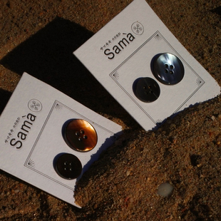 SAMA正品 夕阳海岸 高品质橙与烟灰交响曲西装毛衫进口贝壳扣