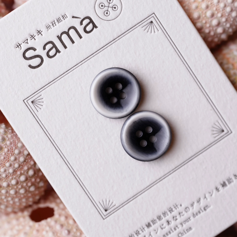 SAMA 阿尼蒙银莲 520活动商品藏蓝白渐变碗型纽扣