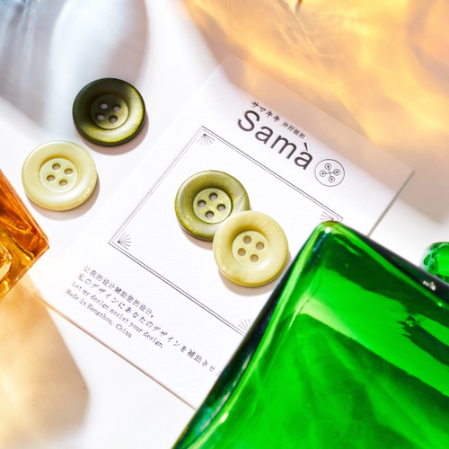SAMA 苔藓绿 特殊工艺复古两色圆润宽边西装风衣贝壳扣